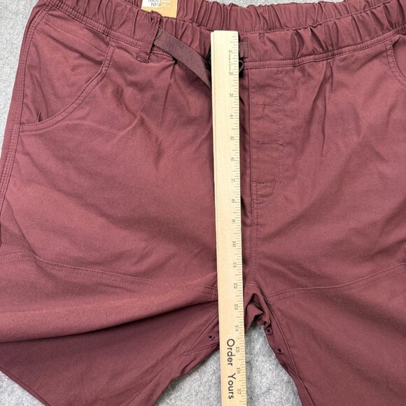 prAna Stretch Zion E-Waist Short II Men 2XL Maroon Red Hybrid Belted 10" Cargo - Picture 14 of 15